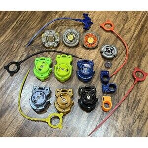 Beyblades Lot  3 Beyblades And Parts Variares Burn Fireblaze Scythe Kronos